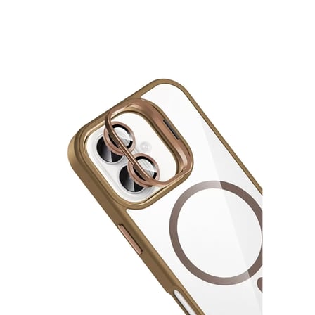 Joko  İphone 17 Remim Lensli Magsafe Standlı Kapak - Kahverengi