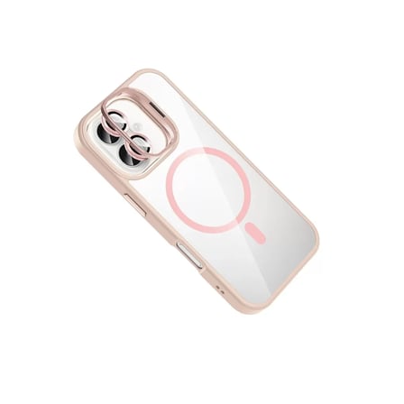 Joko  İphone 17 Remim Lensli Magsafe Standlı Kapak - Pembe