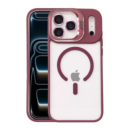 Joko  İphone 17 Pro Remim Lensli Magsafe Standlı Kapak - Bordo