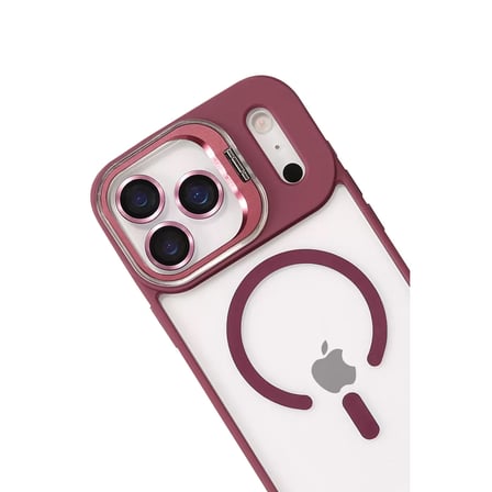 Joko  İphone 17 Pro Remim Lensli Magsafe Standlı Kapak - Bordo