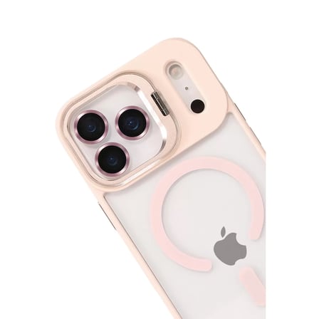 Joko  İphone 17 Pro Remim Lensli Magsafe Standlı Kapak - Pembe
