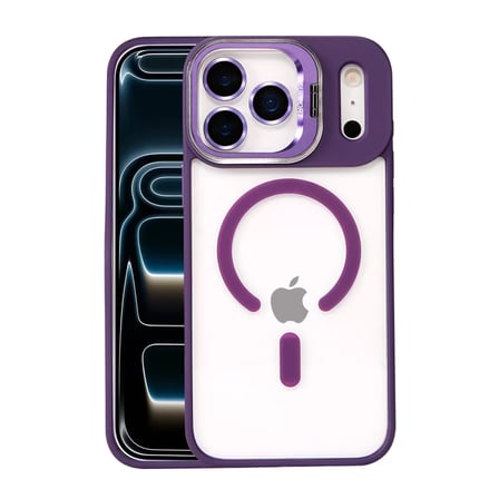 Joko  İphone 17 Pro Max Remim Lensli Magsafe Standlı Kapak - Derin Mor
