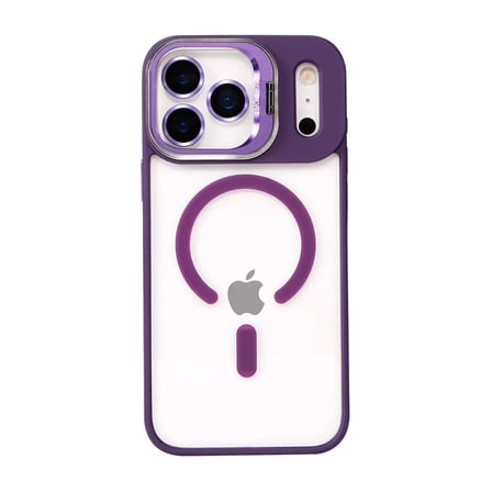 Joko  İphone 17 Pro Max Remim Lensli Magsafe Standlı Kapak - Derin Mor