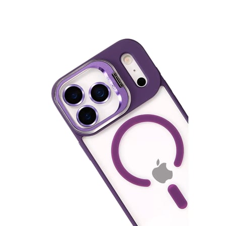 Joko  İphone 17 Pro Max Remim Lensli Magsafe Standlı Kapak - Derin Mor