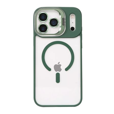 Joko  İphone 17 Pro Max Remim Lensli Magsafe Standlı Kapak - Koyu Yeşil