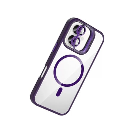 Joko  İphone 16 Remim Lensli Magsafe Standlı Kapak - Derin Mor