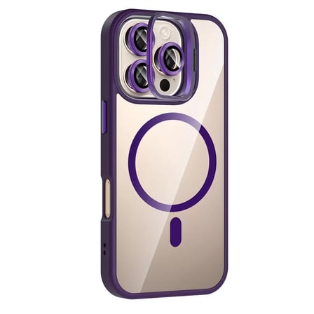 Joko  İphone 16 Pro Max Remim Lensli Magsafe Standlı Kapak - Derin Mor