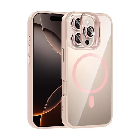 Joko  İphone 16 Pro Max Remim Lensli Magsafe Standlı Kapak - Pembe