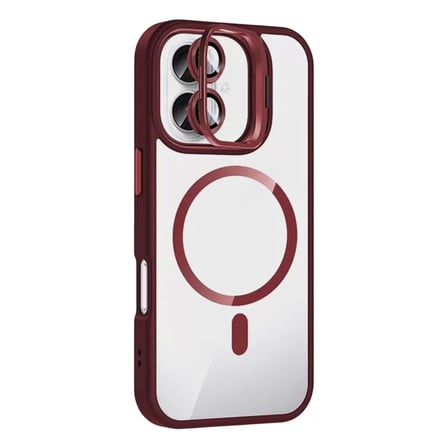 Joko  İphone 16 Plus Remim Lensli Magsafe Standlı Kapak - Bordo
