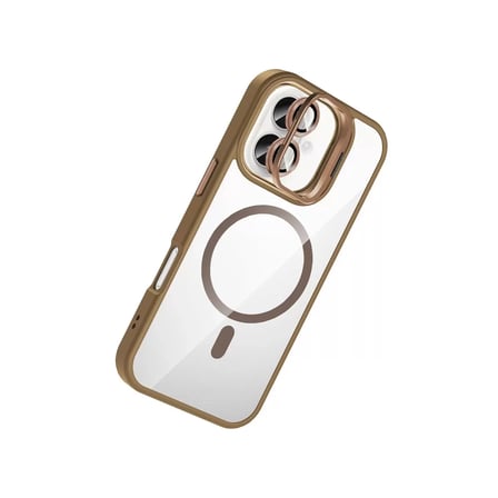 Joko  İphone 16 Plus Remim Lensli Magsafe Standlı Kapak - Kahverengi