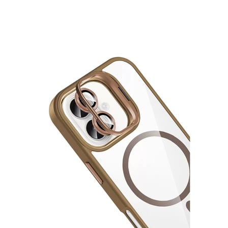 Joko  İphone 16 Plus Remim Lensli Magsafe Standlı Kapak - Kahverengi