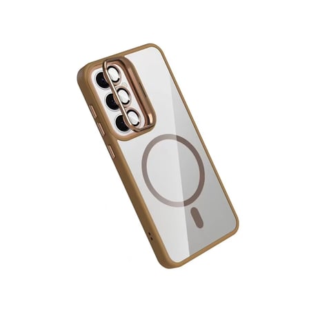 Joko Samsung Galaxy S24 Fe Remim Lensli Magsafe Standlı Kapak - Kahverengi