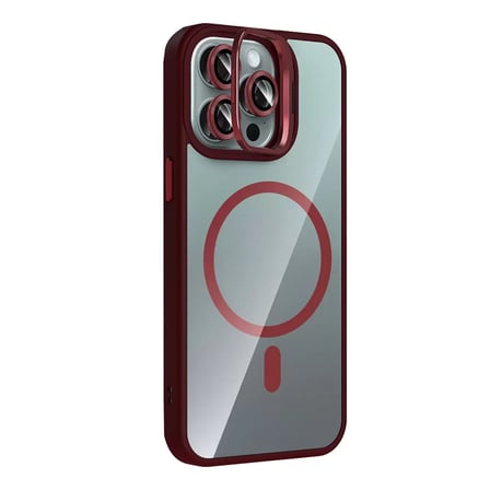Joko  İphone 14 Pro Max Remim Lensli Magsafe Standlı Kapak - Bordo