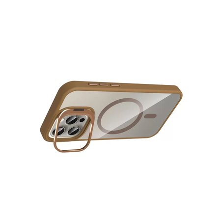 Joko  İphone 14 Pro Max Remim Lensli Magsafe Standlı Kapak - Kahverengi