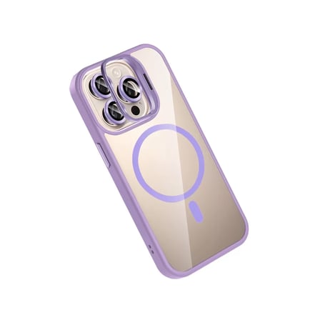 Joko  İphone 14 Pro Max Remim Lensli Magsafe Standlı Kapak - Lila
