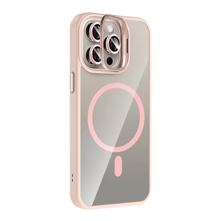 Joko  İphone 14 Pro Max Remim Lensli Magsafe Standlı Kapak - Pembe