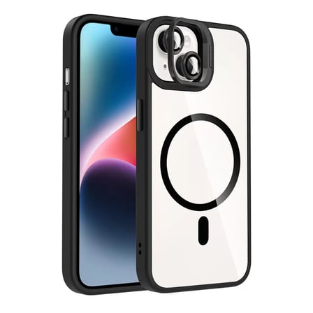 Joko  İphone 15 Plus Remim Lensli Magsafe Standlı Kapak - Siyah