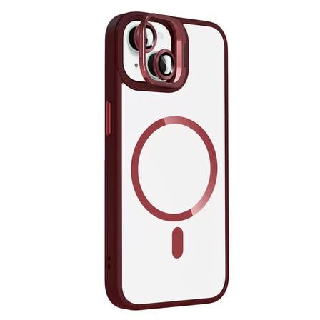 Joko  İphone 13 Remim Lensli Magsafe Standlı Kapak - Bordo