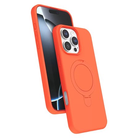 İphone 16 Pro Regal Magsafe Standlı Kapak - Turuncu