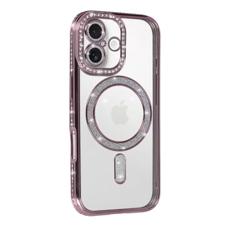 İphone 17 Joke Simli Magneticsafe Kılıf - Pembe