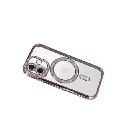 İphone 17 Joke Simli Magneticsafe Kılıf - Pembe