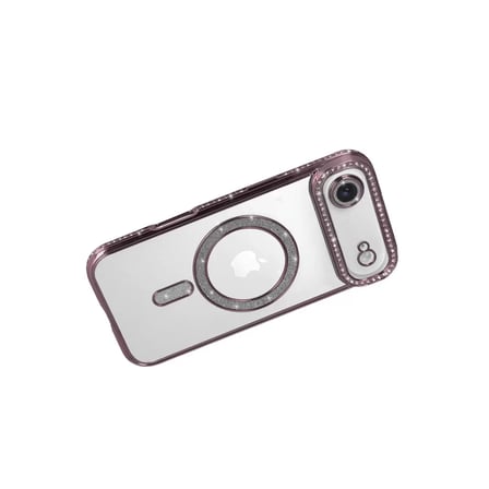 İphone 17 Air Joke Simli Magneticsafe Kılıf - Pembe