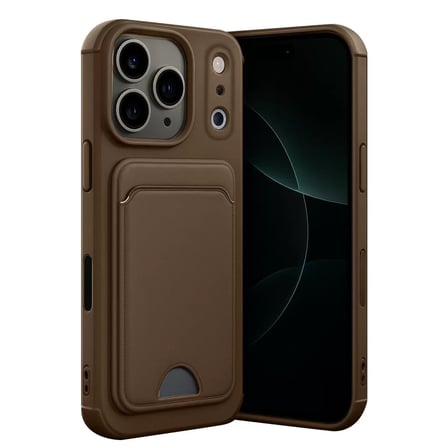 İphone 17 Pro Max Kelvin Kartvizitli Silikon - Kahverengi