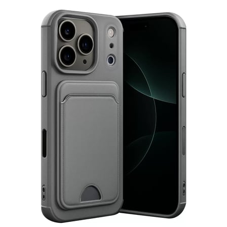 İphone 17 Pro Max Kelvin Kartvizitli Silikon - Gri