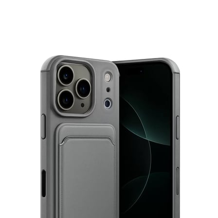 İphone 17 Pro Max Kelvin Kartvizitli Silikon - Gri