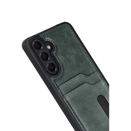 Samsung Galaxy A17 5g Sara Kartvizitli Deri Kılıf - Yeşil