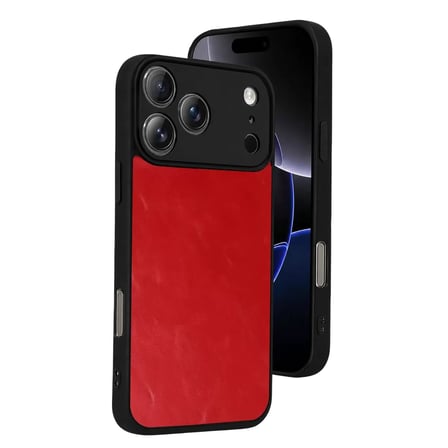 İphone 17 Pro Aras Deri Kapak - Kırmızı