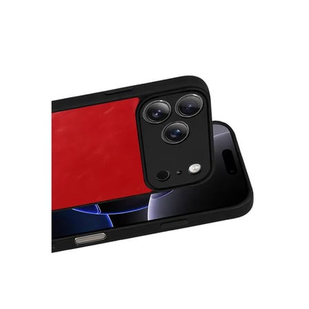 İphone 17 Pro Aras Deri Kapak - Kırmızı