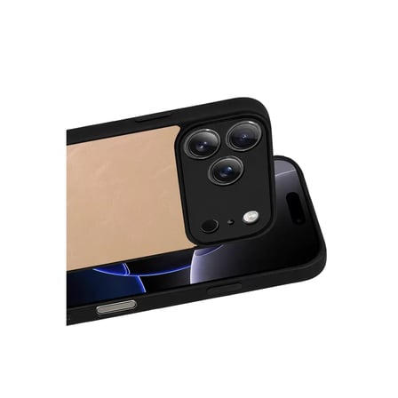 İphone 17 Pro Max Aras Deri Kapak - Pudra