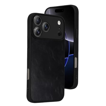 İphone 17 Pro Max Aras Deri Kapak - Siyah