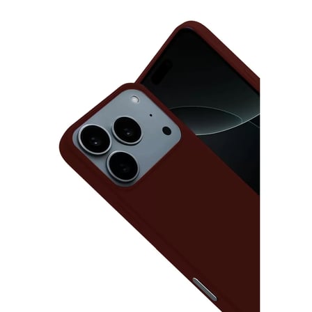 İphone 17 Pro Nano İçi Kadife Silikon - Bordo