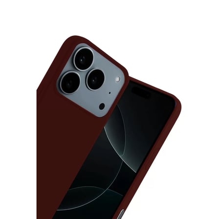İphone 17 Pro Nano İçi Kadife Silikon - Bordo