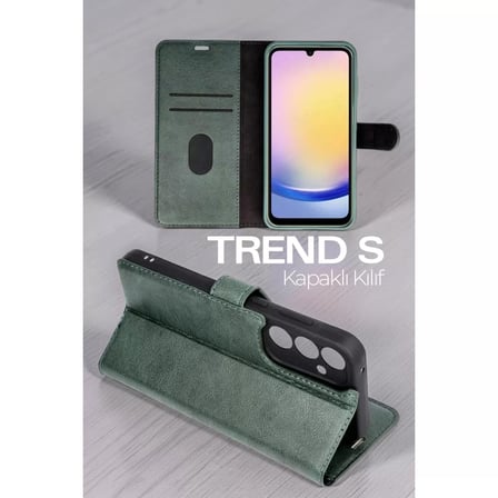 Samsung Galaxy S26 Plus Trend S Plus Kapaklı Kılıf - Yeşil