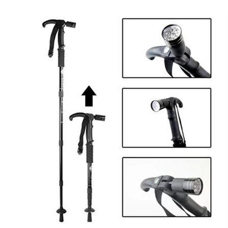 Boya Göre Ayarlı Işıklı Yürüyüş Bastonu LED Güçlü Aydınlatmalı Ergonomik Tasarım WT-002