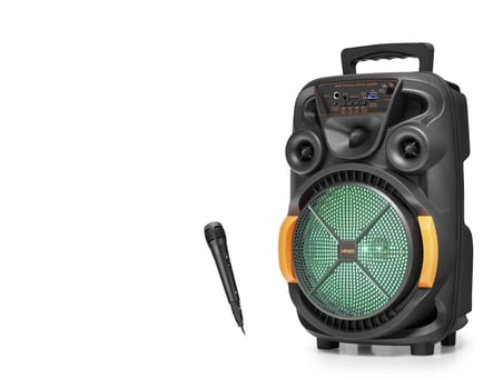 Bluetooth Hoparlör Fm Radyo 8 Inç Usb Tf Aux Rgb Mikrofonlu - Siyah QS4009