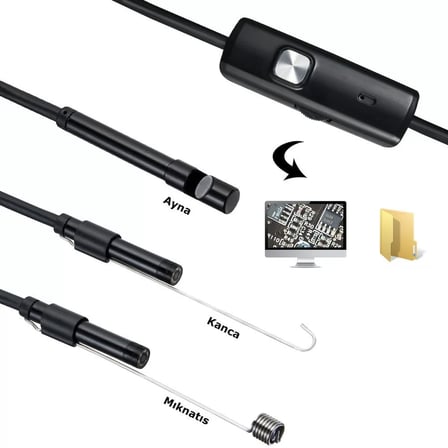 Endoskop 3 In 1 Yılan Kamera Usb Micro Usb Type-c 10m Sert Kablo