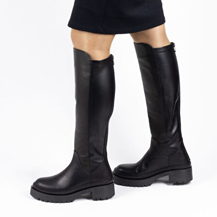Kadın Hakiki Deri Esnek Konçlu Streç Çizme