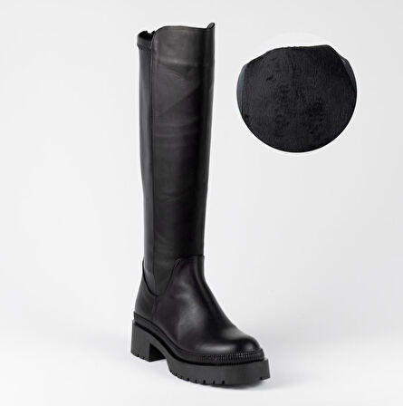 Kadın Hakiki Deri Esnek Konçlu Streç Çizme