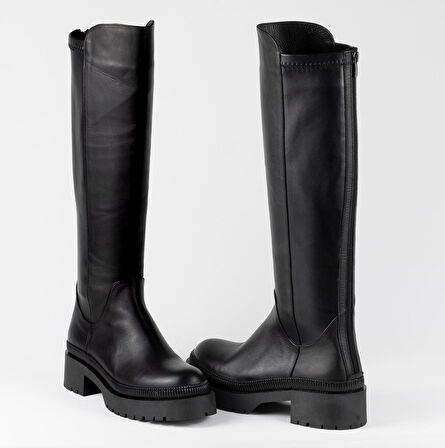 Kadın Hakiki Deri Esnek Konçlu Streç Çizme