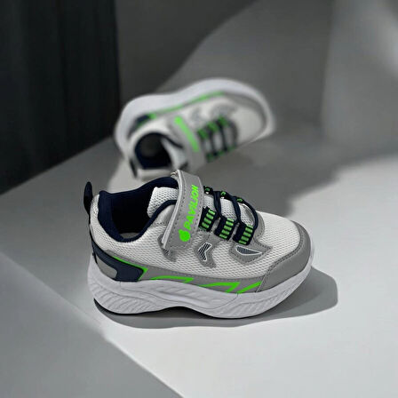 ERKEK ÇOCUK BEYAZ YEŞİL DETAYLI SNEAKER