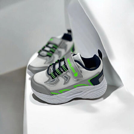 ERKEK ÇOCUK BEYAZ YEŞİL DETAYLI SNEAKER