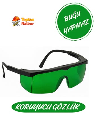 Buğulanmaz Siyah Koruyucu Çapak Gözlük Yeşil