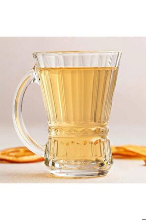 Lav venüs kulplu çay bardak - 6 lı kulplu çay bardağı cam fincan