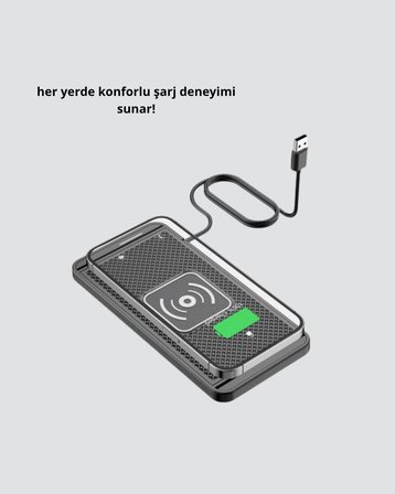 Manyetik Kablosuz Şarj Pedi 15W Hızlı Şarj Kaymaz Silikon Qi Destekli