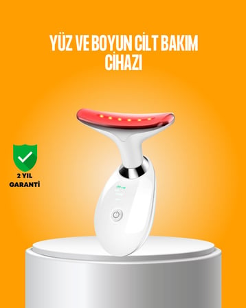 3 Modlu Boyun ve Yüz Bakım Cihazı – EMS Temizleme Sıcak Masaj ve Renkli Işık