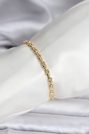 14K Gold Renk Kaplama Zincir Model Kadın CM Bileklik 5886